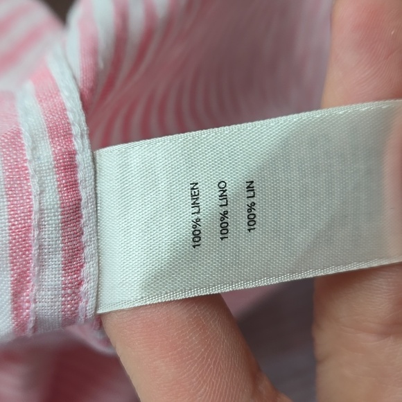 Chico's 100% Linen No-iron Tie Front Bitton Down Blouse - Picture 8 of 9